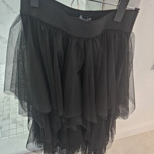Black Layered  Mesh Skirt